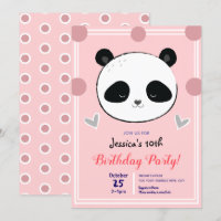 Geburtstagsparty Panda Face und Pink Polka Dots