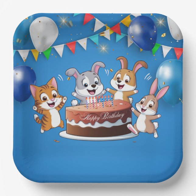 Geburtstagsparty Pappteller (Vorderseite)