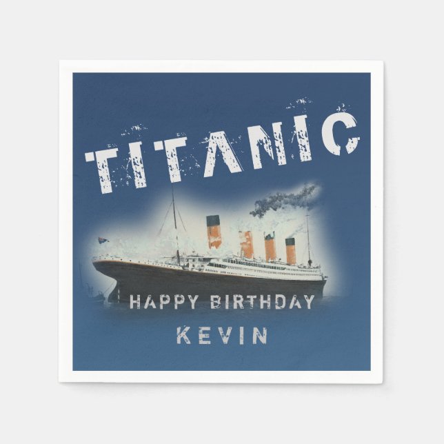 Geburtstagsparty Personalisiert Titanic Napkins Serviette (Vorderseite)