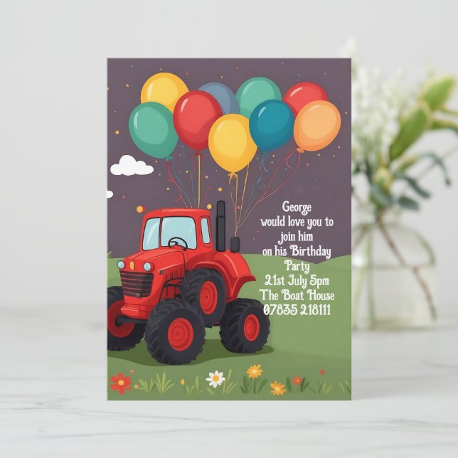 Geburtstagsparty Personalisierte Einladung . (Stehend Vorderseite)