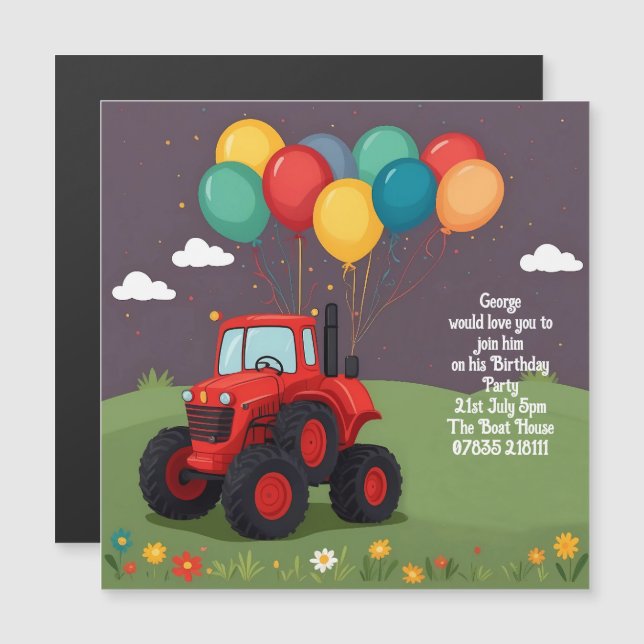 Geburtstagsparty Personalisierte Einladung . (Vorne/Hinten)