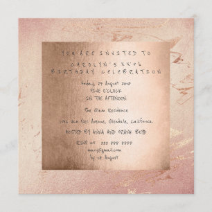 Geburtstagsparty Pink Glam Pulver Gold Blush Einladung