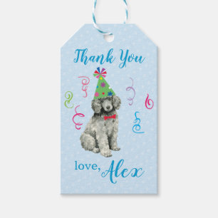 Geburtstagsparty Poodle Geschenkanhänger