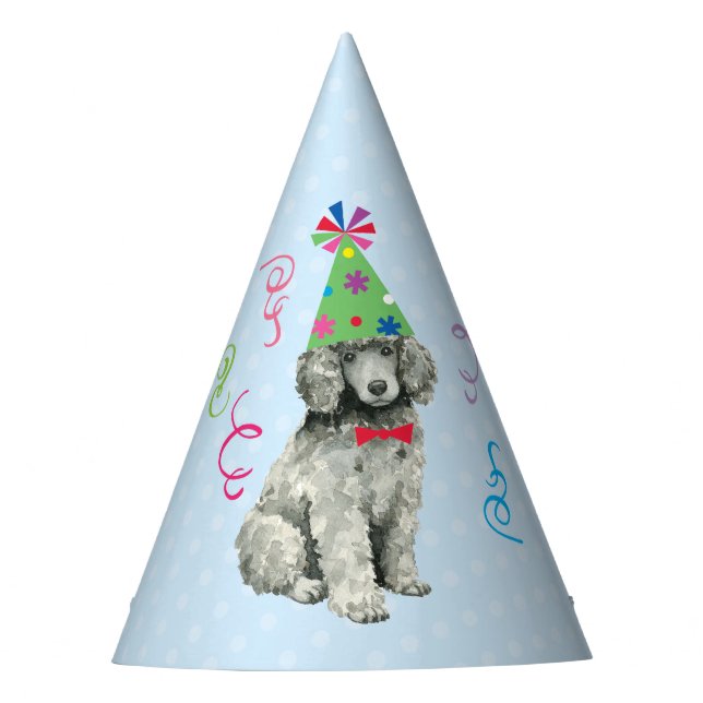 Geburtstagsparty Poodle Partyhütchen (Vorderseite)