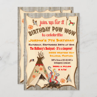 Geburtstagsparty Pow Wow Teepee Einladungen