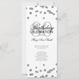 Geburtstagsparty Programm Silver Glitzer Menü
