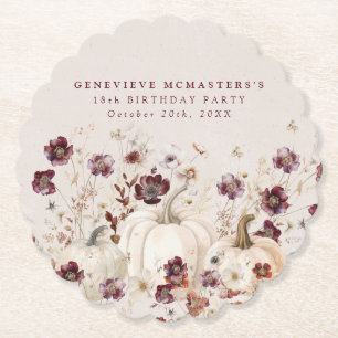 Geburtstagsparty Pumpkin Wildblume Custom Untersetzer