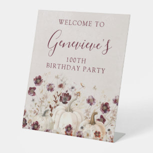 Geburtstagsparty Pumpkin Wildblume Willkommen Sockelschild