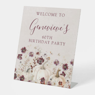 Geburtstagsparty Pumpkin Wildblume Willkommen Sockelschild