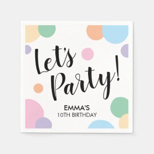 Geburtstagsparty Rainbow Confetti Ballonpunkte Serviette