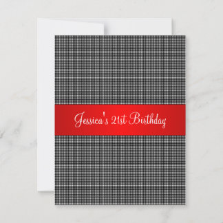 Geburtstagsparty Red Black & White Kleine Punkte Einladung