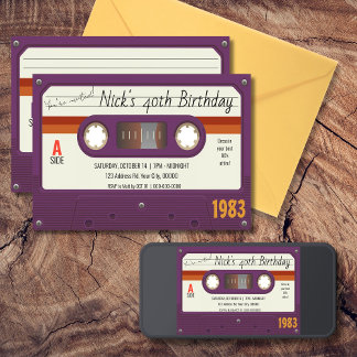 Geburtstagsparty, Retro Einladung