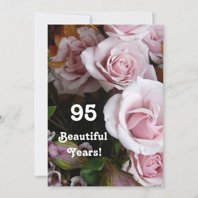 Geburtstagsparty - Rosa Bouquet Einladung (Vorderseite)