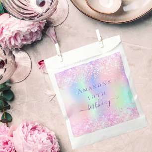 Geburtstagsparty rosa lila holografische geschenktütchen