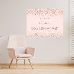 Geburtstagsparty Rosa Rosa Goldname Glitzer Poster<br><div class="desc">Für eine mädchenhafte und glamouröse 50. Geburtstagsfeier (oder jedes Alter). Ein rot rosa Hintergrund mit Rose Gold Imitate Glitzer Staub. Personalisieren und fügen Sie einen Namen und Alter 50. Der Name ist mit einem modernen handgeschriebenen Stilskript geschrieben.</div>