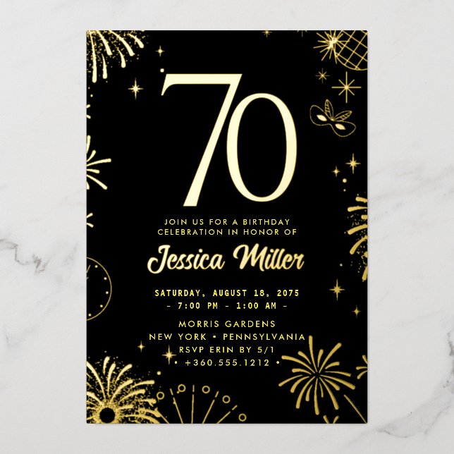 Geburtstagsparty Rose Gold Foil Einladung (Vorderseite)