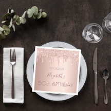 Geburtstagsparty Rose Gold Glitzer Tropfen rosa