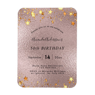 Geburtstagsparty Rose Gold Rosa Filmstars Moderne Magnet