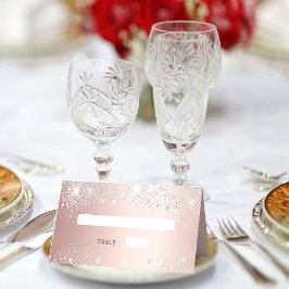 Geburtstagsparty Rose Gold Silber Glitzer Rosa Platzkarte
