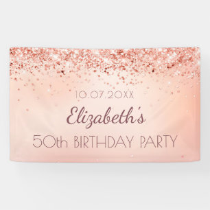 Geburtstagsparty Rose Goldpinke Begrüßungszeichen Banner