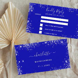 Geburtstagsparty Royal Blue Silber Glitzer UAWG Begleitkarte