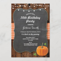 Geburtstagsparty Rustic Wood Pumpkin Chalk Fall