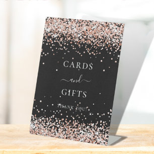 Geburtstagsparty Schwarze Rose Goldkarten Geschenk Sockelschild