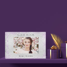 Geburtstagsparty Silberviolett Foto Collage Gästebuch