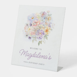 Geburtstagsparty Spring Blume Bouquet Willkommen Sockelschild