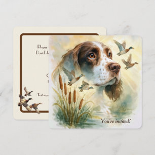 Geburtstagsparty Springer Spaniel Hund mit Cattail Einladung
