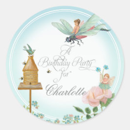 Geburtstagsparty Stickers Blume Fairies Dragonfly