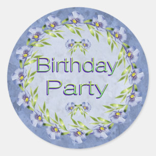 Geburtstagsparty Stickers Lavendel Blume