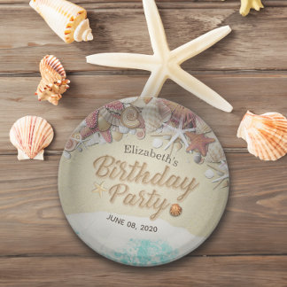 Geburtstagsparty Summer Sea Beach Starfish Muschel Pappteller