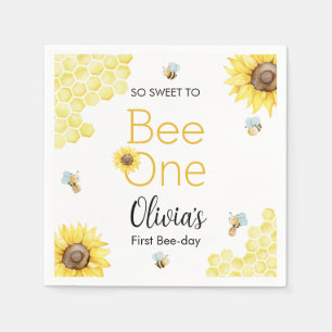 Geburtstagsparty "Sweet to bee one first Bee Day" Serviette