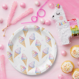 Geburtstagsparty Teller mit süßem Eis.