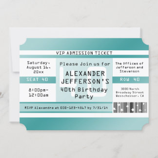 Geburtstagsparty Ticket Gestaltete Einladungen