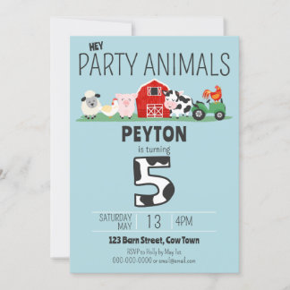 Geburtstagsparty Tiere Farm Geburtstag Einladung