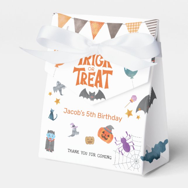 Geburtstagsparty Trick oder Treat Halloween Geschenkschachtel (Vorderseite)
