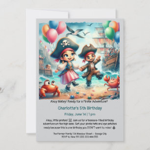 Geburtstagsparty unter Piratengedanken Einladung