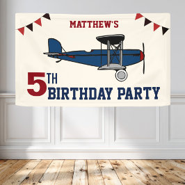 Geburtstagsparty Vintag Blue Retro Banner