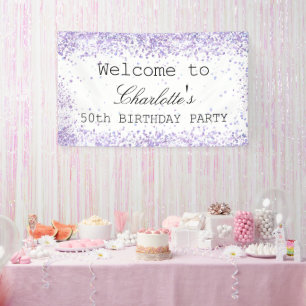 Geburtstagsparty violet Lavendel Name Banner