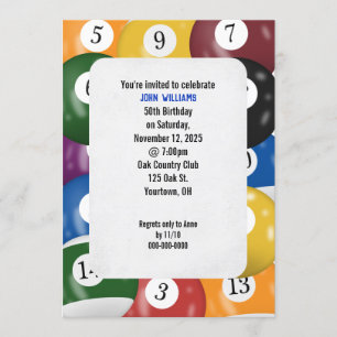 Geburtstagsparty von Billiard Einladung