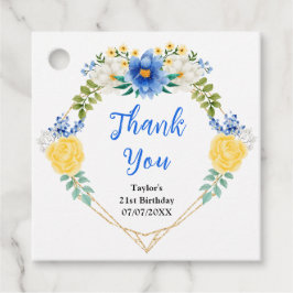 Geburtstagsparty von Blauer und Gelber Flora Viele Geschenkanhänger