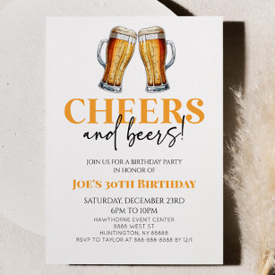 Geburtstagsparty von Cheers and Beers Glass Einladung
