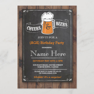 Geburtstagsparty von Cheers & Beers 21. 30. Einlad Einladung