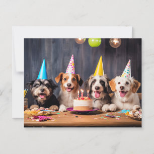 Geburtstagsparty von Hunden Postkarte