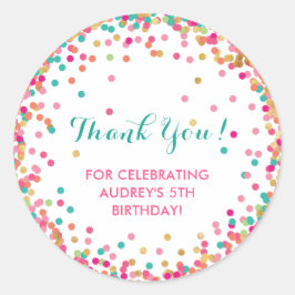 Geburtstagsparty von Mädchen Danke, dass du Sticke Runder Aufkleber