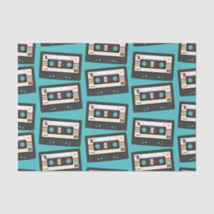 Geburtstagsparty von Retro 80's Cassette Tape Musi Seidenpapier