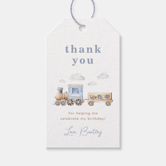 Geburtstagsparty von Train Danke Tag Geschenkanhänger (Vorderseite)