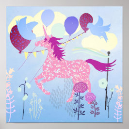 Geburtstagsparty von Unicorn druckbares Poster